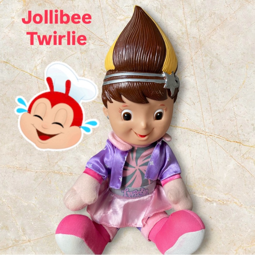 Vintage 90s Jollibee Doll Fast Food Mascot Doll Twirlie Jolibee Restaurant Promo